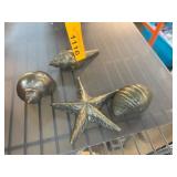 Cast Metal Marine-Themed Sculptures