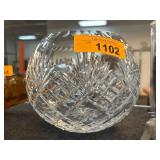 Cut Glass Round Bowl with Starburst Design