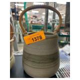 Follette Handcrafted Pottery Vessel with Bamboo Ha