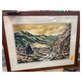 22ï¿½ x 28 1/2ï¿½ Framed Watercolor Signed by Florence