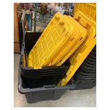 5 Black and Yellow Storage Totes