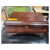 Wooden Jewelry Box with Mirror and Compartments