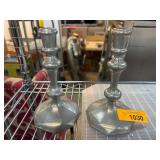 Wilcox Steer Pewter Candlesticks