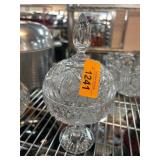 Cut Glass Covered Pedestal Dish