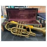 Brass Cornet with Case and Accessories