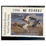 1996 North Dakota Small Game Stamp Signed