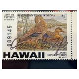 Hawaiian Duck Koloa Wildlife Stamp, Signed