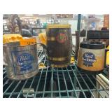 Pabst Blue Ribbon Mugs and Barrel-Style Stein