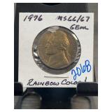 1976 Jefferson Nickel MS66/67 Rainbow Toning