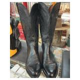 Lucchese Black Leather Cowboy Boots 9