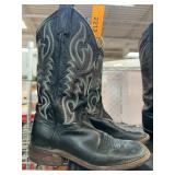 Tony Lama Black Leather Cowboy Boots 5.5 B