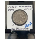 1937-D Buffalo Nickel Mint Error