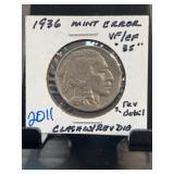 1936 Buffalo Nickel Mint Error