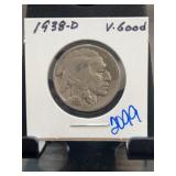 1938-D Buffalo Nickel, Very Good