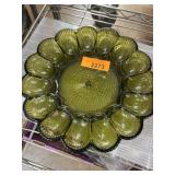 Green Glass Deviled Egg Platter