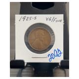 1925-S Lincoln Wheat Cent VG/Fine