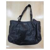 Coach Black Leather Tote Handbag