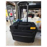 Black Rolling Laptop Bag With Telescoping Arm