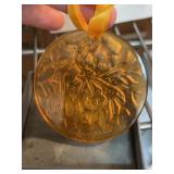 Lalique Paris Amber Glass Medallion Ornament