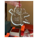 Baccarat 1998 Noï¿½l Crystal Snowman Ornament