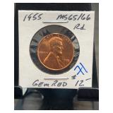1955 Lincoln Wheat Cent MS65/66 Red