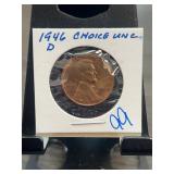 1946-D Lincoln Wheat Cent, Choice UNC