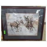 Richard Hall Polo Players Framed Print