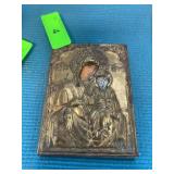 Brass Icon of Theotokos and Child
