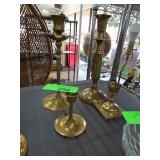 4-Piece Brass Candlestick Set