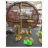 4pc Mixed Brass Candlestick Holders