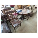 Wooden Round Dining Table with 4 Chairs