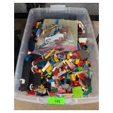 Bin of Assorted LEGO Bricks and Parts