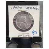 1943-S Lincoln Steel Wheat Cent MS63/64