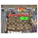 Coach Signature Canvas Wristlet Bag