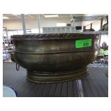 Large Hammered Brass Jardiniere Planter