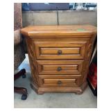 Wooden Three-Drawer Chest, 29" x 28.5"