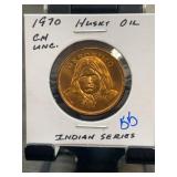 1970 Geronimo Huskie Oil Indian Series Coin