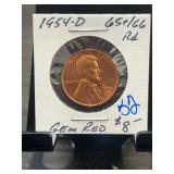 1954-D Lincoln Wheat Cent Gem Red