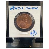 1947-S Lincoln Wheat Cent Choice UNC