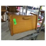 Wood Bread Box with Hinged Front Door