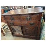 Wooden Sideboard with Brass Handles 38.5" x