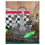 Silver-Plated Crystal Cruet Set