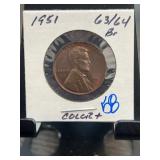 1951 Lincoln Wheat Cent, Brilliant Uncircl.