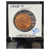 1948-D Lincoln Wheat Cent Choice UNC