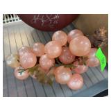 Pink Lucite Grapes With Wood Stem