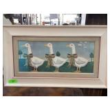 Framed Print of Geese with Bows
