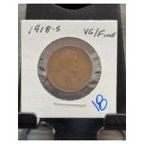 1918-S Lincoln Wheat Cent VG/Fine