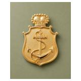 Ginnie Johnson Gold Tone Anchor Shield Pin