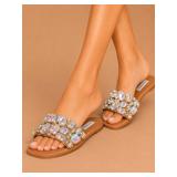 Steve Madden Brionna Rhinestone Sandals 7.5 New