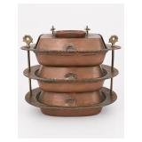 Stacking Oval Copper Serving Dishes